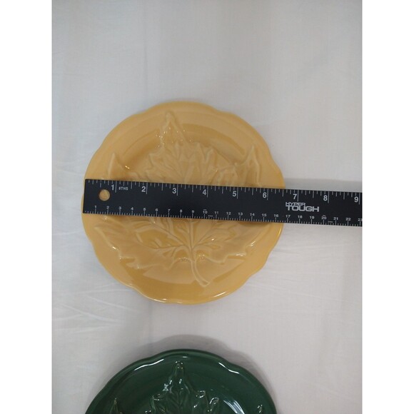 Set of 4 Longaberger Falling Leaves Small Ceramic Pottery Plates Collectable - Picture 8 of 9